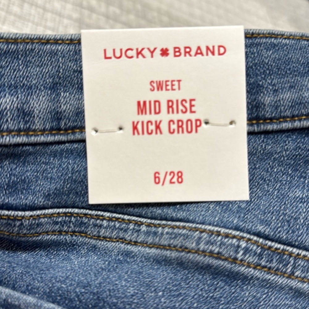 Lucky brand size 6/28 sweet mid-rise kick crop advanced stretch blue jeans NWT - Picture 4 of 4